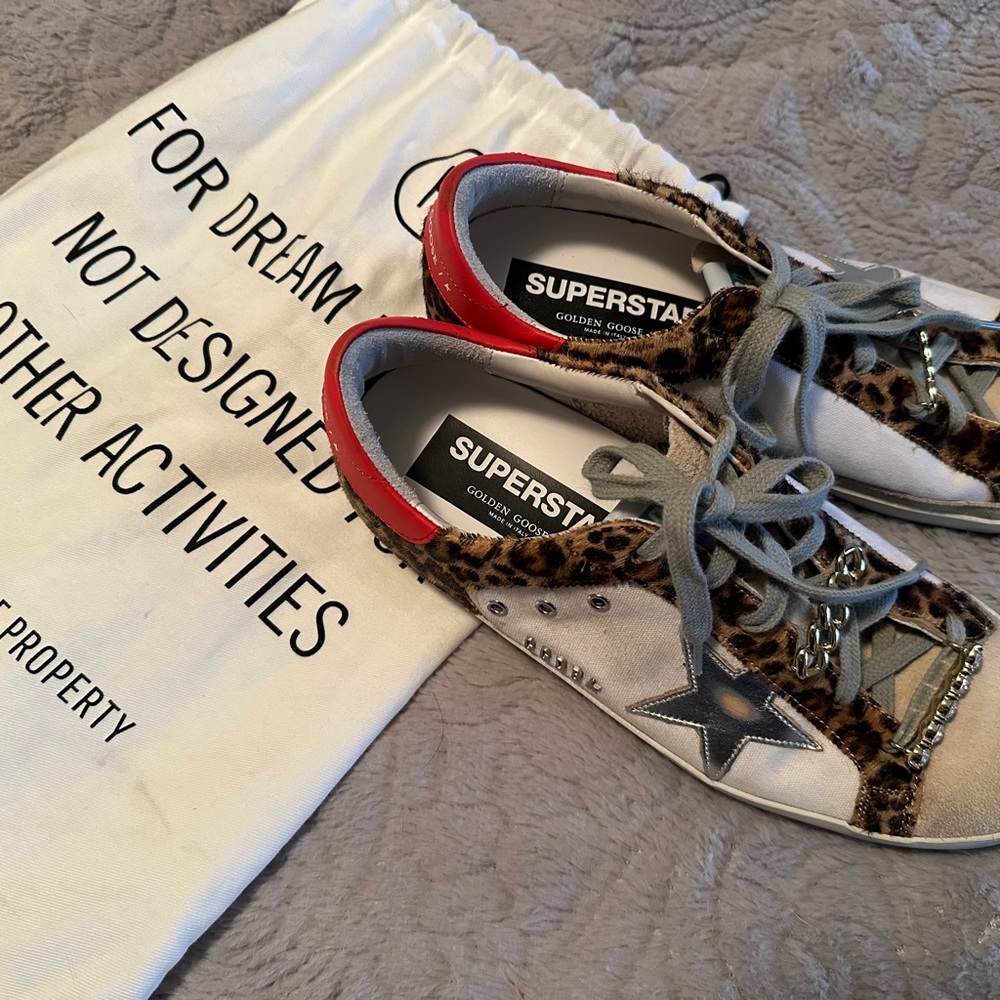Golden Goose size 39 leopard cheetah sneakers